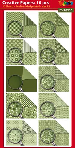 Creative Papers Kuviopaperilajitelma vihreä 10 x A4