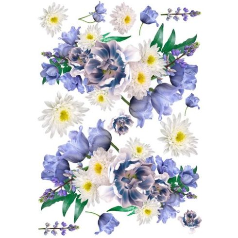 Dress My Craft Transfer Me – BLUE TULIPS siirtokuva A3