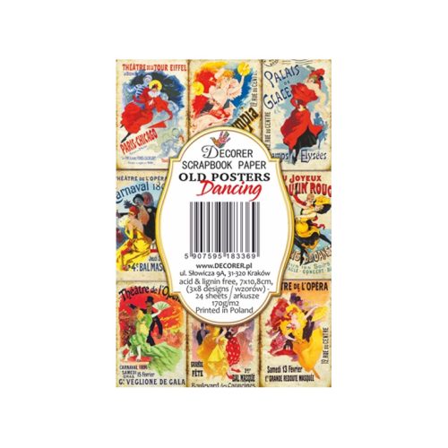 Decorer – Old Posters Dancing korttikuvat 7 x 10,8 cm (24 kpl) - Image 2