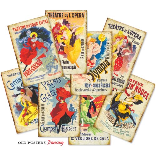Decorer – Old Posters Dancing korttikuvat 7 x 10,8 cm (24 kpl) - Image 3