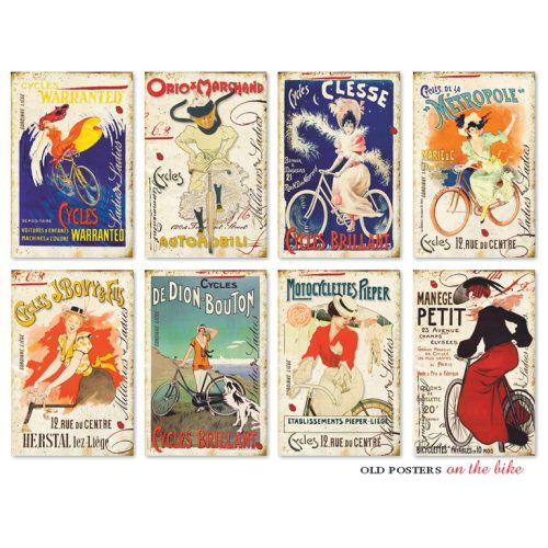 Decorer – Old Posters On The Bike korttikuvat 7 x 10,8 cm (24 kpl)