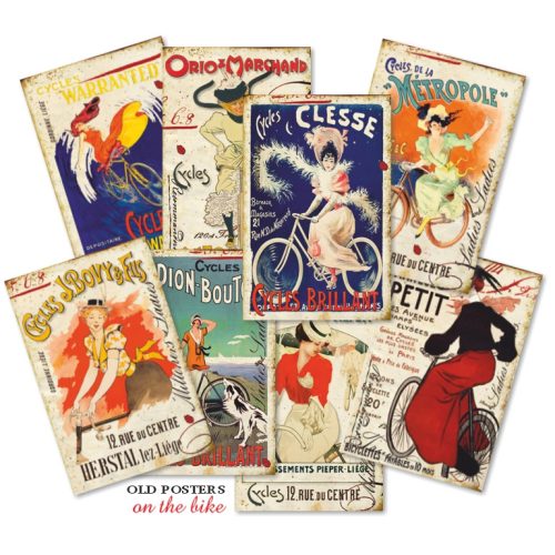 Decorer – Old Posters On The Bike korttikuvat 7 x 10,8 cm (24 kpl) - Image 3