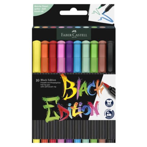 Faber-Castell Black Edition Brushpen Set – sivellinkynät 10 kpl