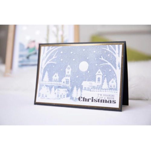 Sizzix 3D kohokuviointikansio Textured Impressions – WINTER VILLAGE (A6) - Image 2