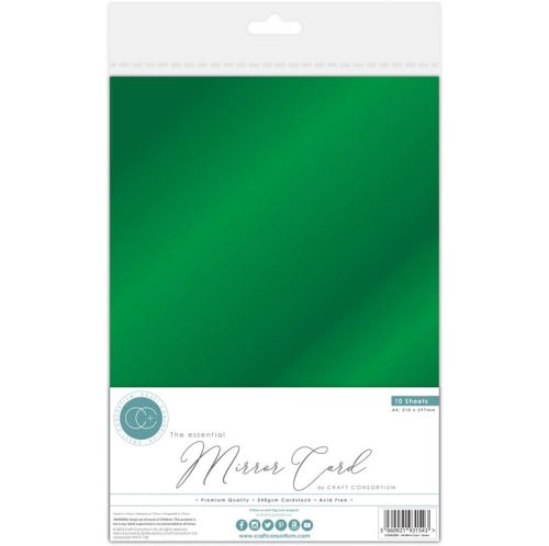 Craft Consortium Mirror Card Vihreä Peilikartonki A4 240g (10 kpl)