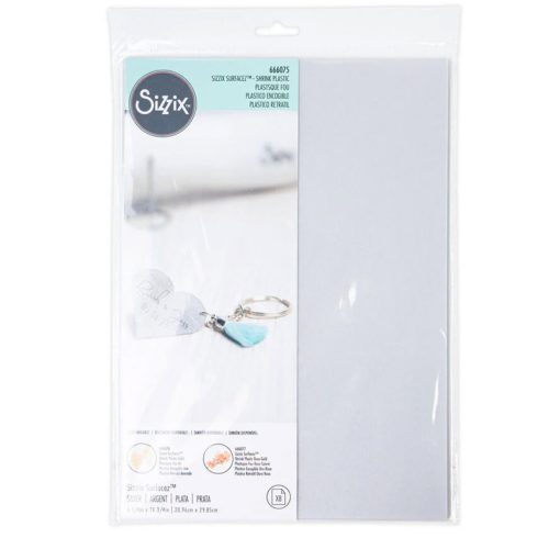 Sizzix Metallic Shrink Plastic – SILVER kutistekalvo (8kpl)