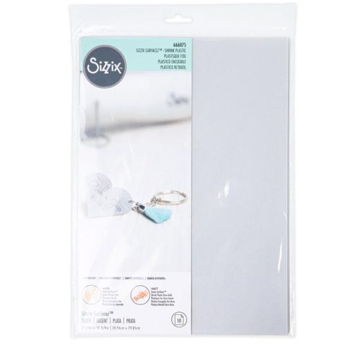 Sizzix Metallic Shrink Plastic – SILVER kutistekalvo (8kpl)