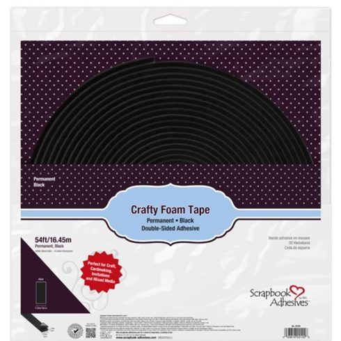 Crafty Foam Tape 10mm 16,45m BLACK– 3D Kohoteippi