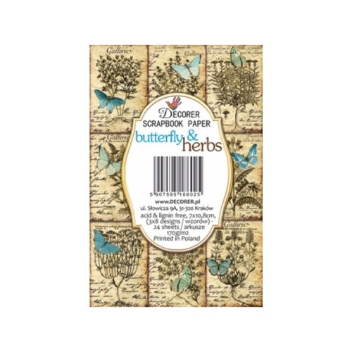 Decorer – Butterly & Herbs korttikuvat 7 x 10,8 cm (24 kpl) - Image 2