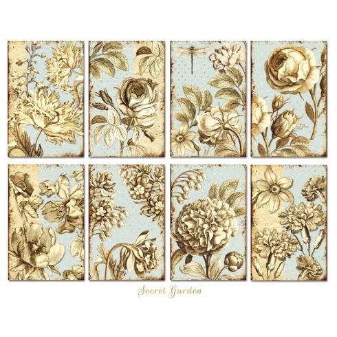 Decorer – Secret Garden korttikuvat 7 x 10,8 cm (24 kpl)