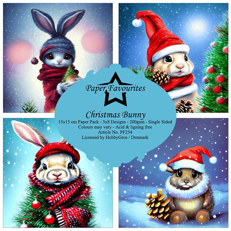 Paper Favourites – Christmas Bunny paperilajitelma 15 x 15 cm - Image 2