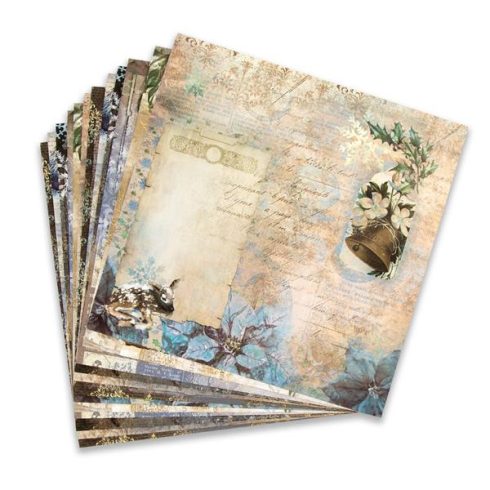 Vintage Christmas Scrap Paper Background Patterns – paperilajitelma 304 x 304 cm 1