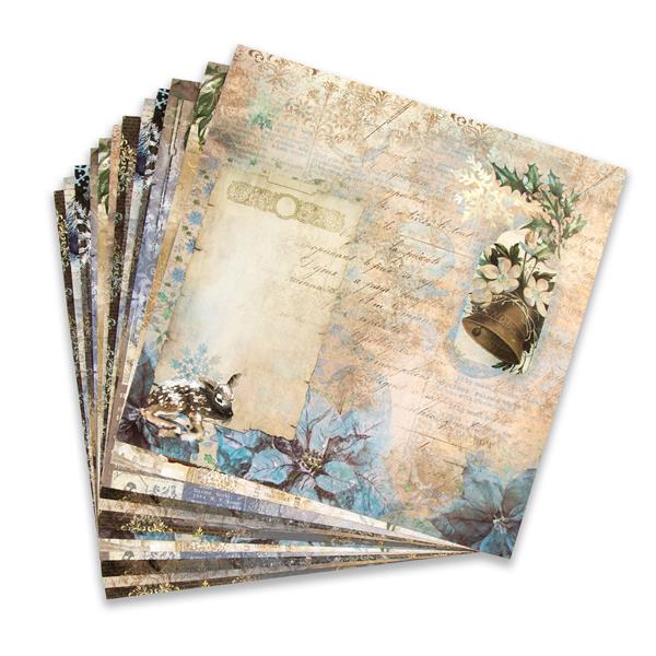 Vintage Christmas Scrap Paper Background Patterns – kuviopaperit 30,4 x 30,4 cm - Bild 2