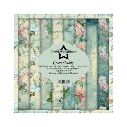 Paper Favourites – Green Shabby paperilajitelma 15 x 15 cm