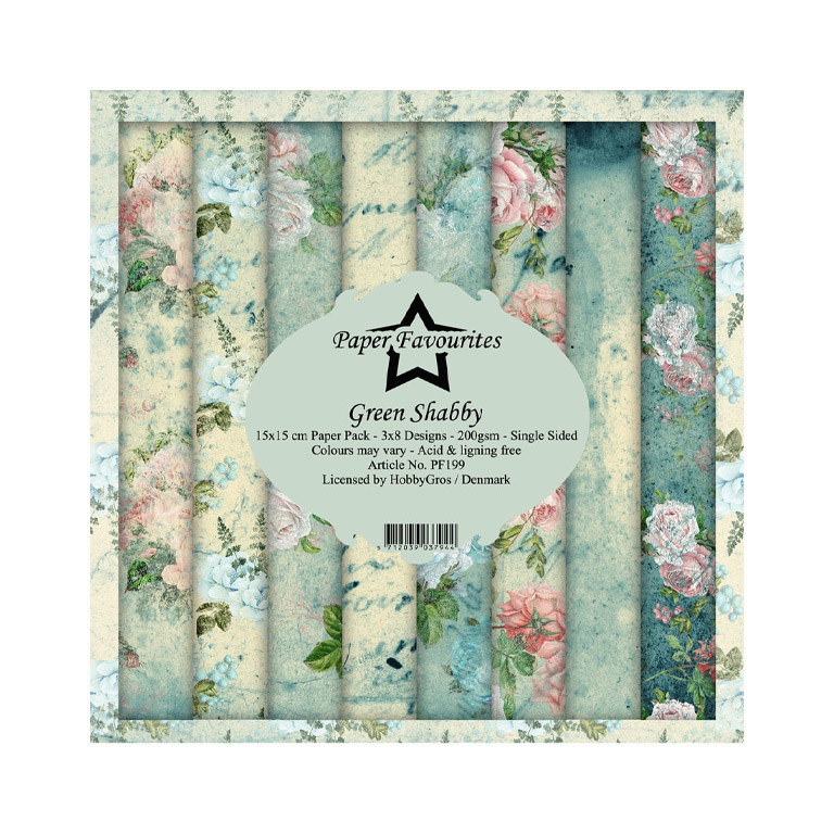 Paper Favourites – Green Shabby paperilajitelma 15 x 15 cm