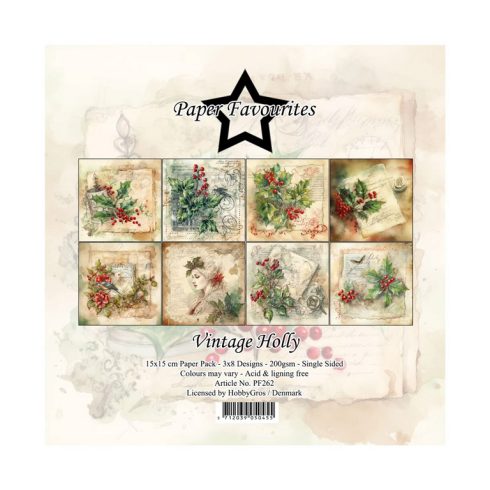Paper Favourites – Vintage Holly paperilajitelma 15 x 15 cm