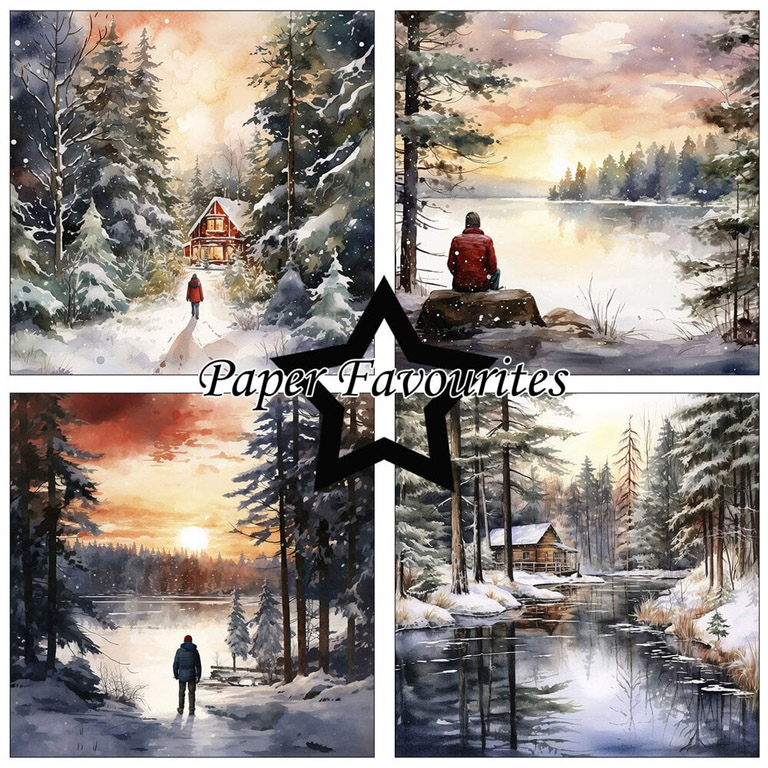 Paper Favourites – Winter Forest paperilajitelma 15 x 15 cm - Image 2