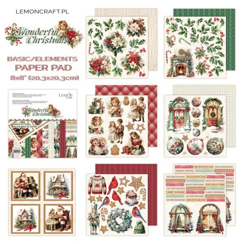 Lemon Craft – Wonderful Christmas Elements paperilehtiö 20 x 20 cm - Image 2