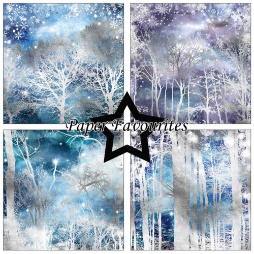Paper Favourites – Silver Trees paperilajitelma 15 x 15 cm - Image 3