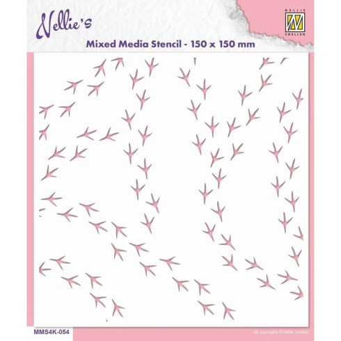 Nellie’s Mixed Media Stencil sapluuna – Bird Feet