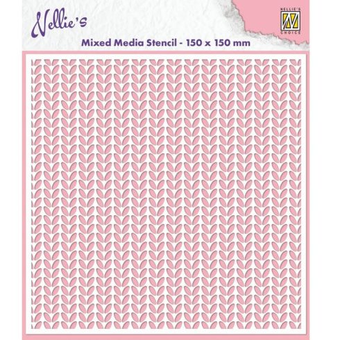 Nellie’s Choice Mixed Media Stencil sapluuna – Knitting