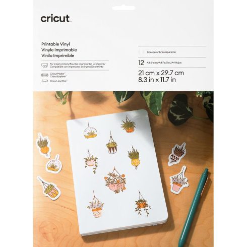 Cricut Printable Vinyl Transparent - tulostettava vinyyliarkki läpinäkyvä 12 kpl