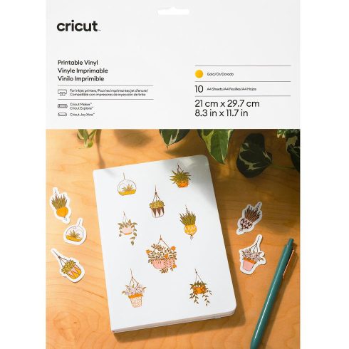 Cricut Printable Vinyl Gold - tulostettava vinyyliarkki kulta 10 kpl
