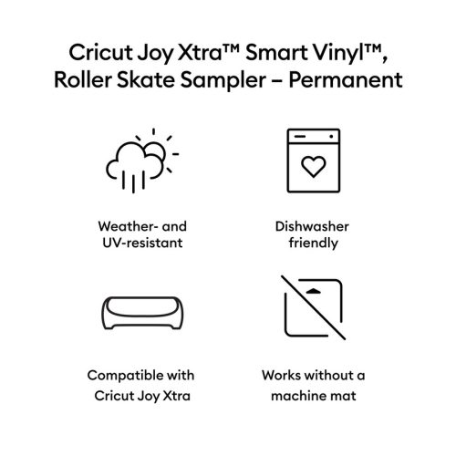 Cricut Joy Xtra Smart Vinyl Permanent Classics Roller Skate 9,5" vinyylilajitelma - Image 3