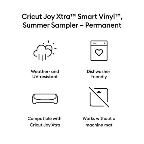 Cricut Joy Xtra Smart Vinyl Permanent Classics Summer 9,5" vinyylilajitelma - Image 3