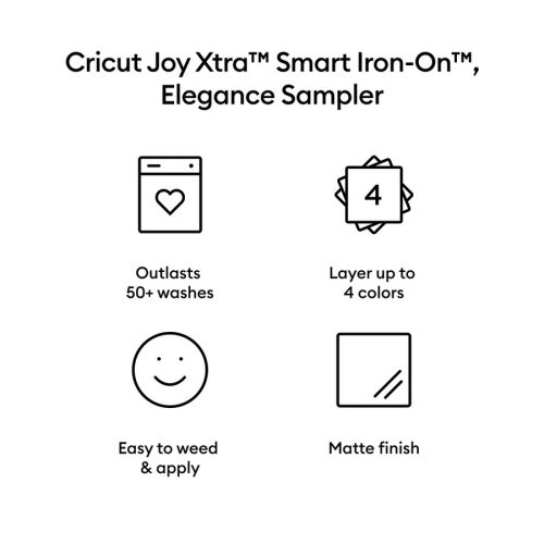 Cricut Joy Xtra Smart Iron-On Sampler Elegance 9,5" silityskalvolajitelma - Bild 3