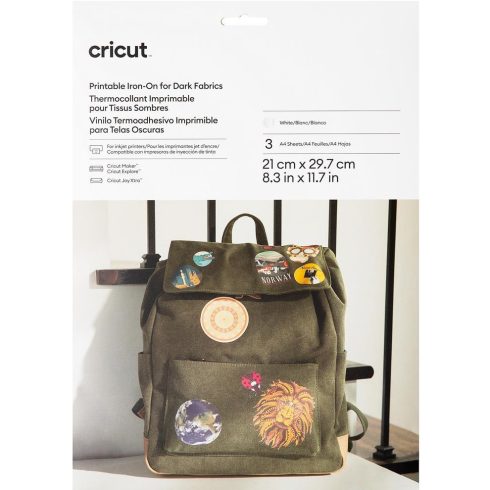 Cricut Printable Iron-On for Dark Fabrics - tulostettava silityskalvo tumma 3 kpl