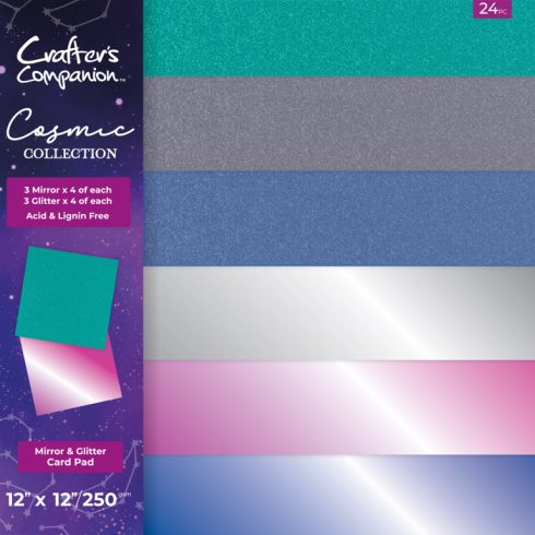 Crafter’s Companion Cosmic Collection – Mirror & Glitter hilekartonkilajitelma 30,5 x 30,5 cm