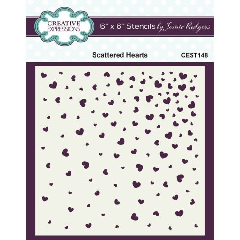 Creative Expressions sapluuna – Scattered Hearts1