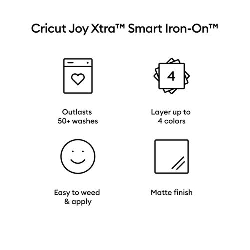 Cricut Joy Xtra Smart Iron-On 9,5" 61 cm matta valkoinen silityskalvo - Image 3
