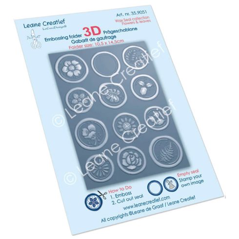 Leane Creatlef 3D kohokuviointikansio – WAX SEAL FLOWERS & LEAVES