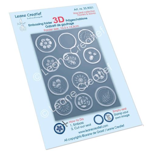 Leane Creatlef 3D kohokuviointikansio – WAX SEAL FLOWERS & LEAVES