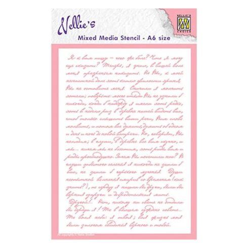 Nellie’s Mixed Media Stencil sapluuna – Writing