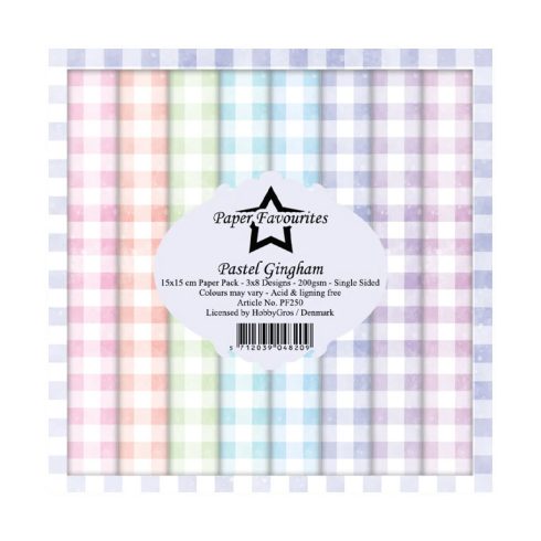 Paper Favourites – Pastel Gingham paperilajitelma 15 x 15 cm