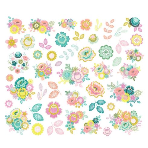 Simple Stories – Floral Bits & Pieces Flea Market leikekuvat (48 kpl)