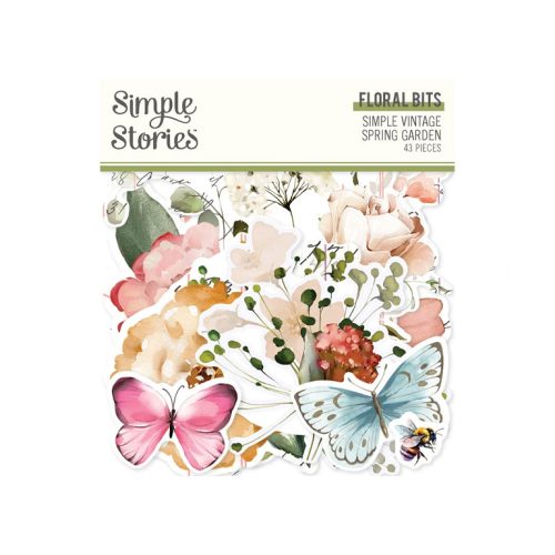 Simple Stories – Floral Bits & Pieces Spring Garden leikekuvat (43 kpl)