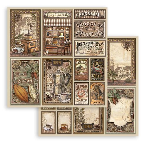 Stamperia – Coffee and Chocolate paperilajitelma 20 x 20 cm - Image 5