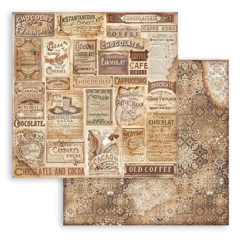 Stamperia – Coffee and Chocolate Backgrounds paperilajitelma 20 x 20 cm - Image 4