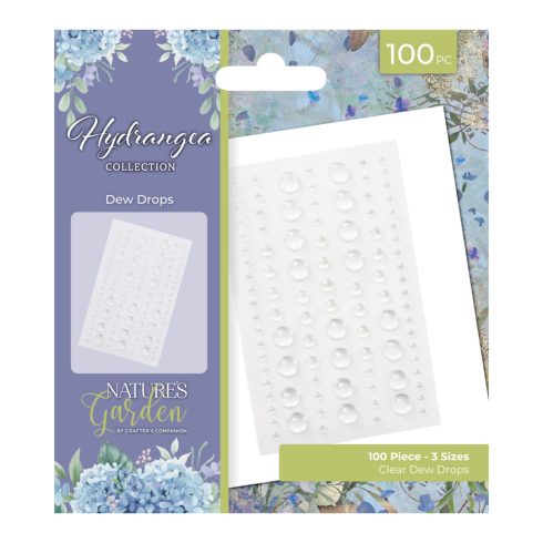 Crafter's Companion Hydrangea Dew Drops – liimataustaiset puolihelmet