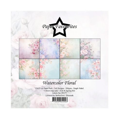 Paper Favourites – Watercolor Floral paperilajitelma 15 x 15 cm