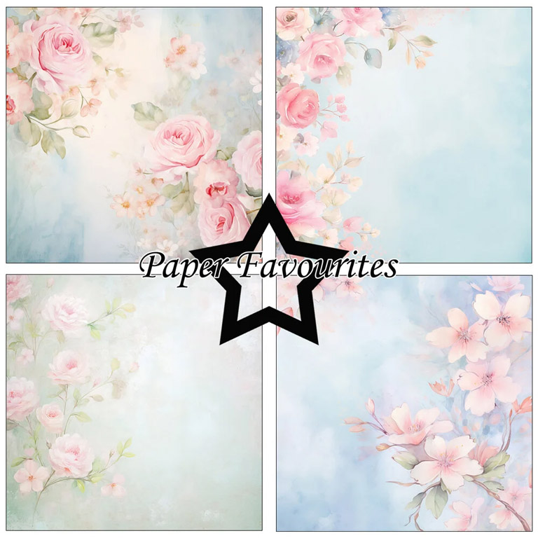 Paper Favourites – Watercolor Floral paperilajitelma 15 x 15 cm - Image 2