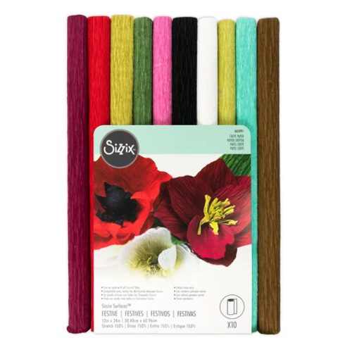 Sizzix Crepe Paper – FESTIVE kreppipaperi 31 x 61 cm (10kpl)