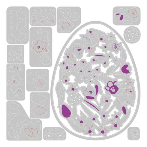 Sizzix Thinlits stanssi – INTRICATE FLORAL EGG2