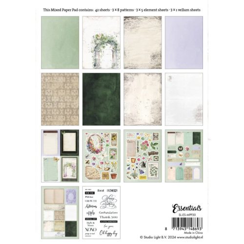 Studio Light Mixed Paper Pad – Vintage Spring paperilehtiö A5 - Image 2