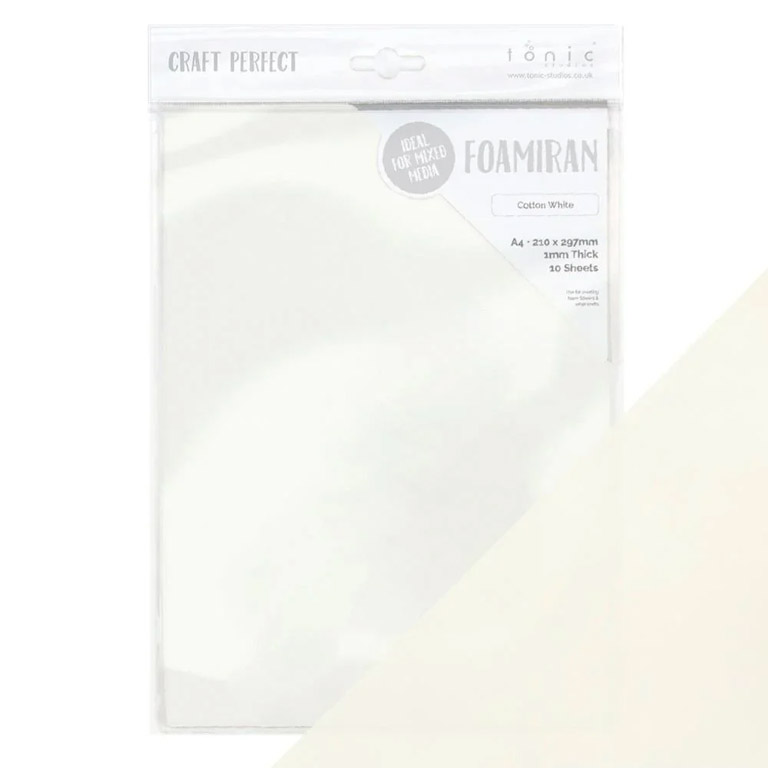 Tonic Studios Foamiran Cotton White – Softis valkoinen A4 (10kpl)
