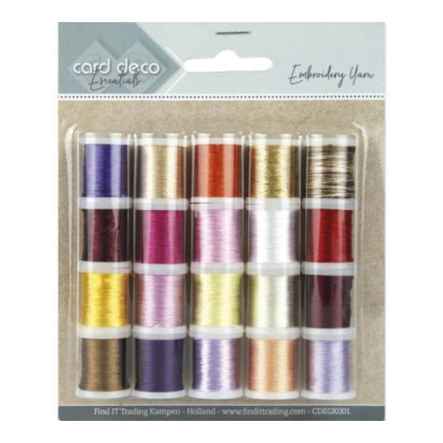 Card Deco Embroidery Yarn Mix001 – kirjontalangat (20kpl)